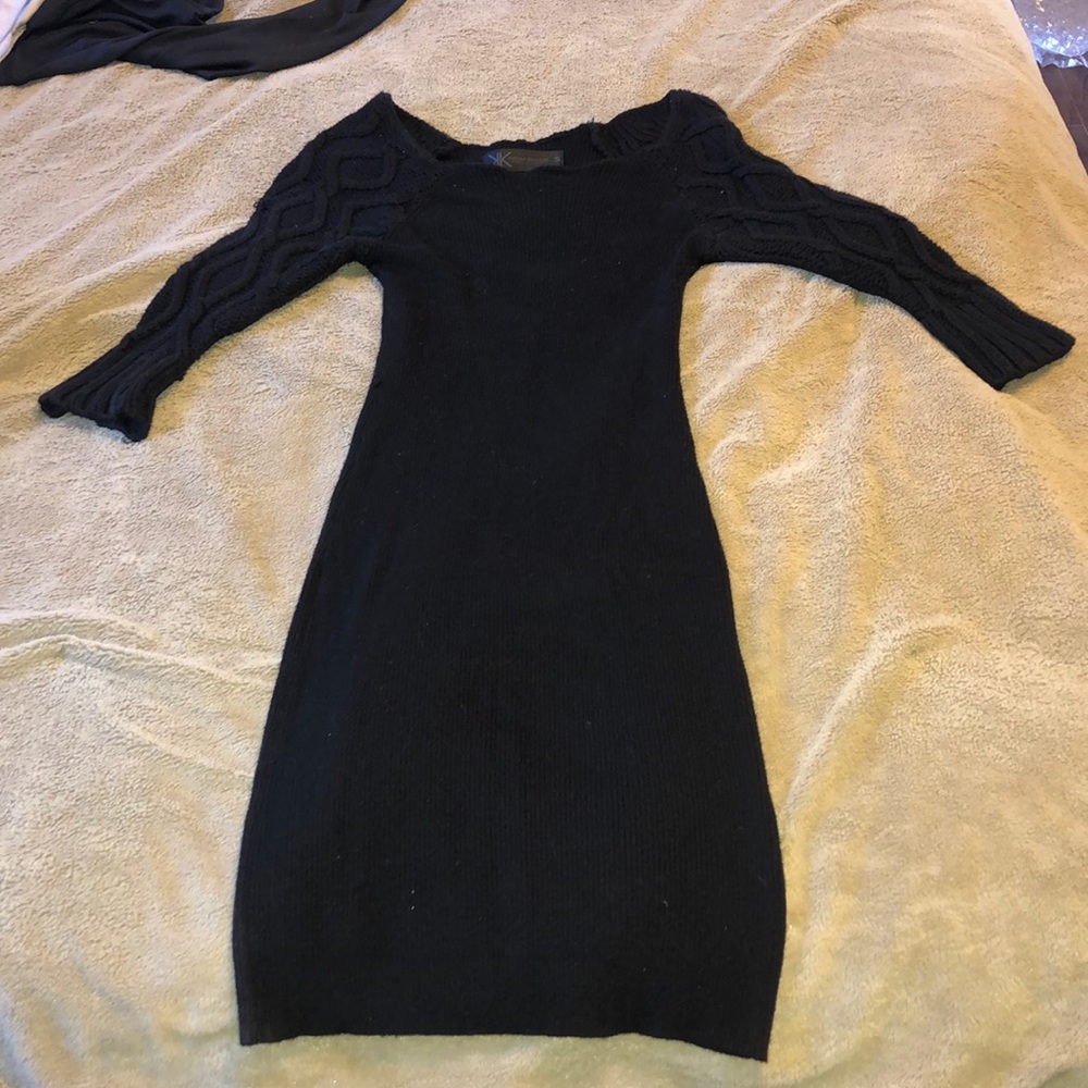 Bodycon Black middle length thigh dress